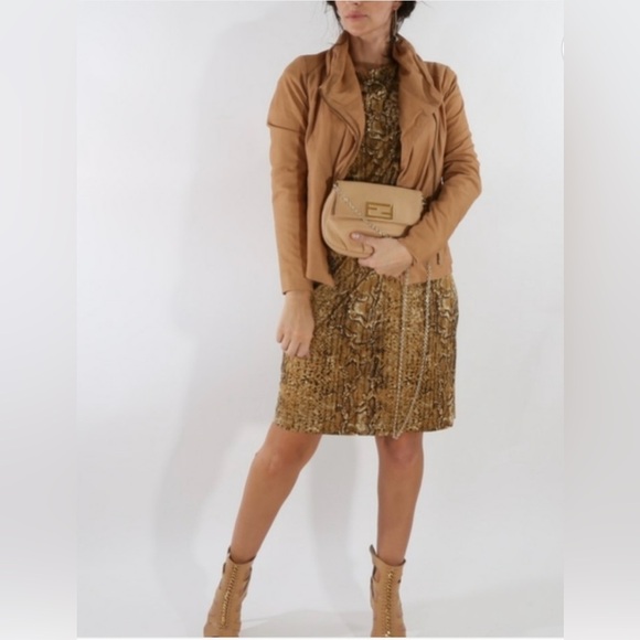 TORY BURCH Snake Print Silk Short Sleeve Dress size small - Picture 5 of 14